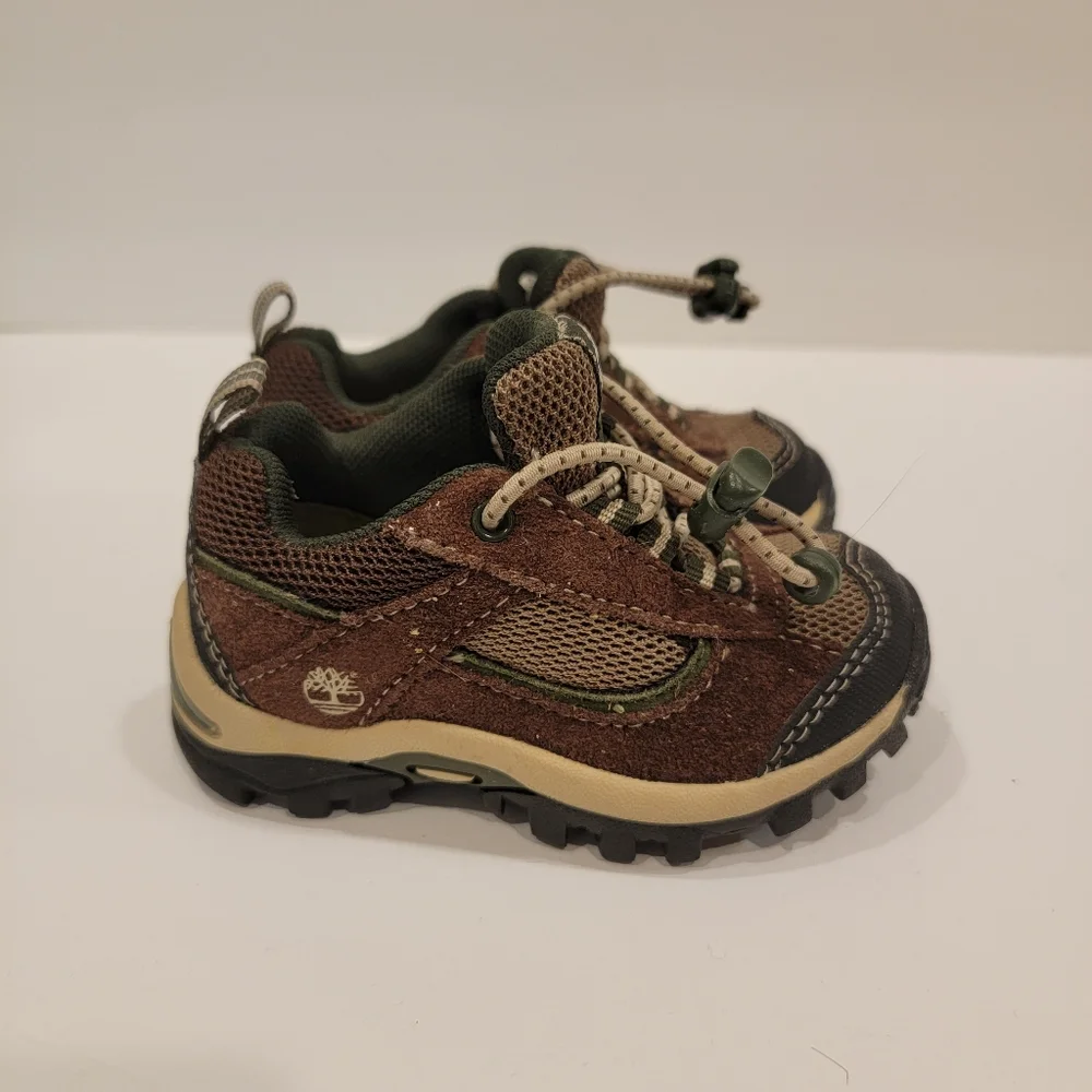 Timberland shoes size 4 infant brown and green